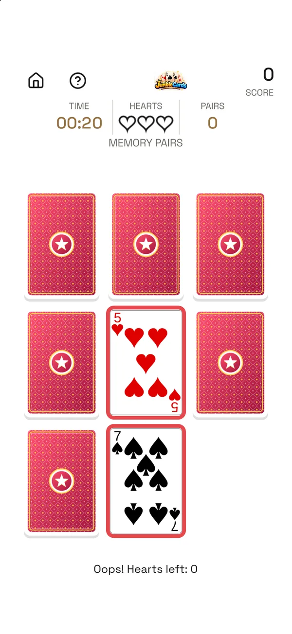 JumbleCards, screen 3