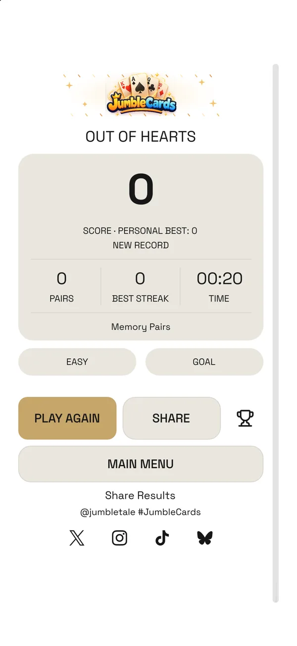 JumbleCards, screen 4