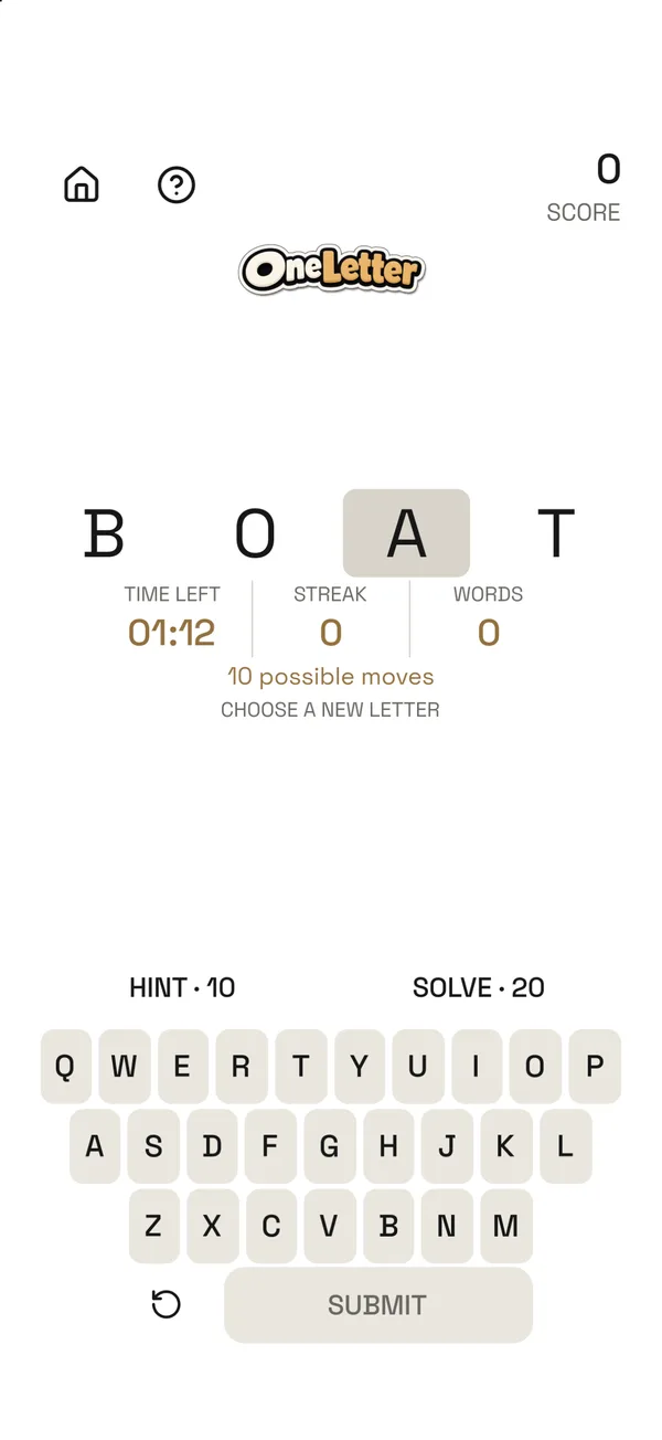 OneLetter, screen 2