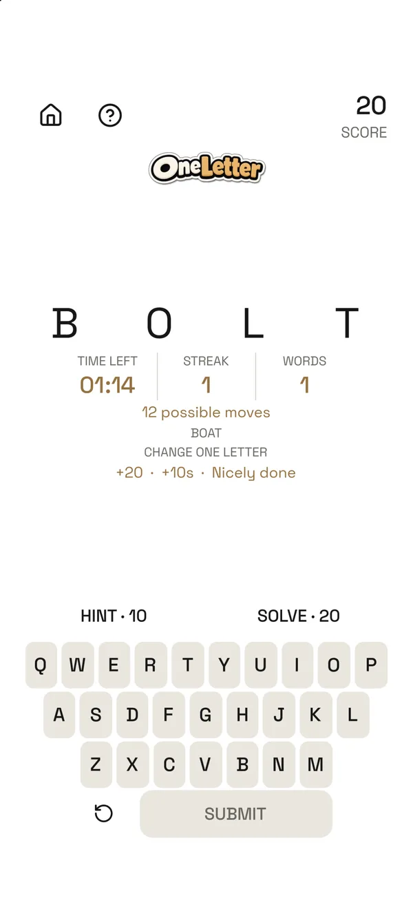 OneLetter, screen 3