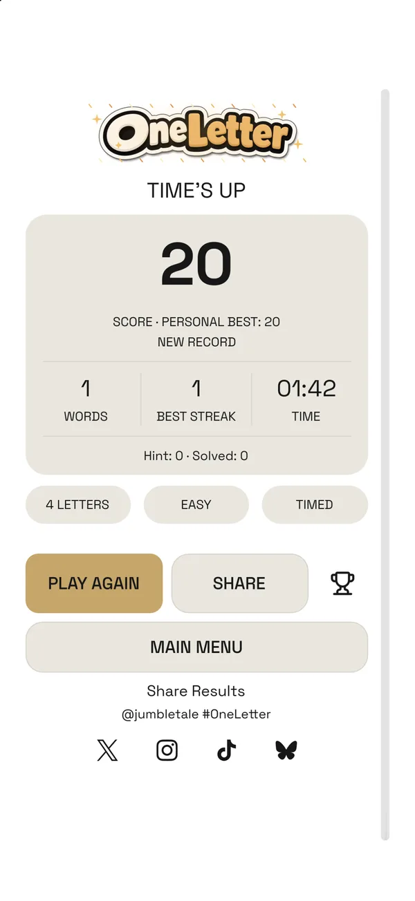 OneLetter, screen 4