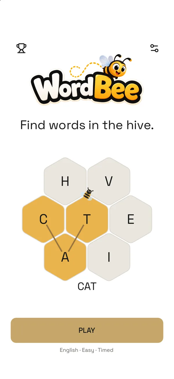 WordBee, screen 1